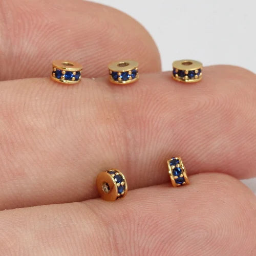 Shiny Gold Cz Rondelle