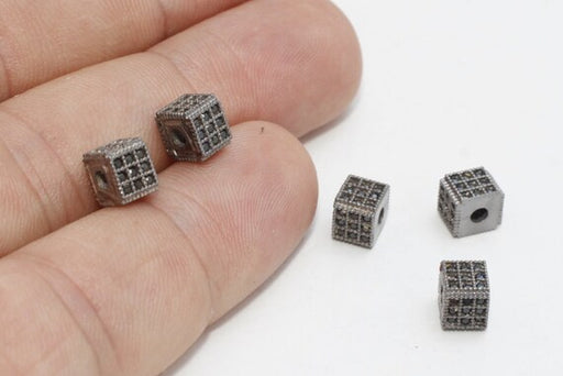 Gunmetal Cube Beads
