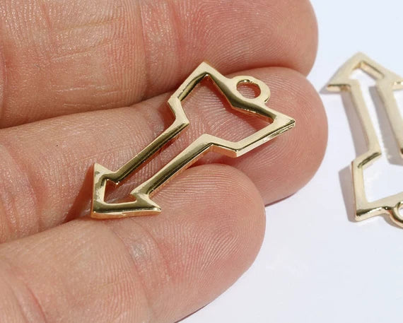 14x34mm 24k Matt Gold Arrow Charms, Arrow Bracelet, , MTE83