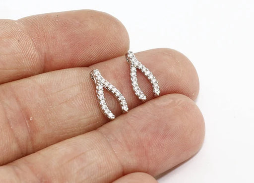 CZ Wishbone Charms