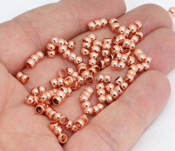 Perline a cricchetto in oro rosa da 4 mm, perline a cricchetto, mini cricchetti, MTE201