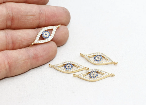 Shiny Gold Evil Eye Charm