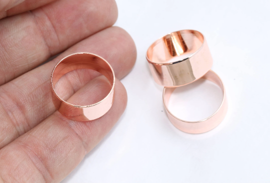 9x20mm Rose Gold Solid Ring, Ring Settings, Solid Ring,  CHK87-2