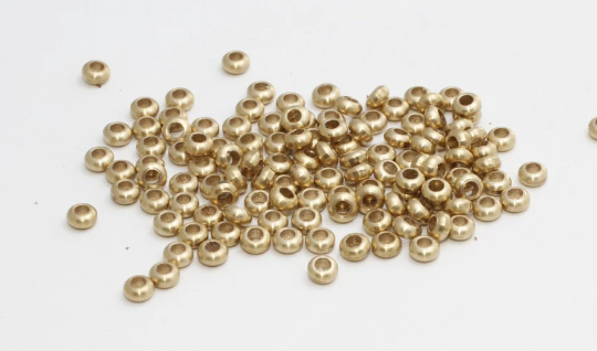 1,7x3,35mm Raw Brass Spacer Beads, Rondelle Beads, Bracelet KA89