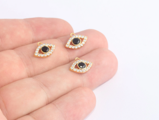 Shiny Gold Evil Eye Charm