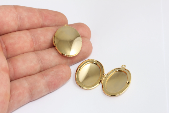 23x33mm 24k Shiny Gold Locket Frame, Engraving Locket,     MLS705