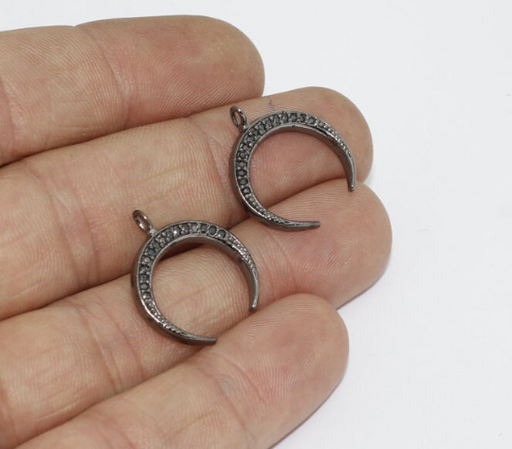 Gunmetal Plated Horn Charms