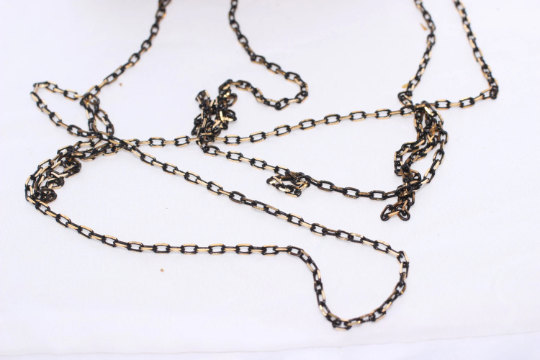 1,8mm Black Faceted Chain, Black Link Chain,Rolo Chain BXB337