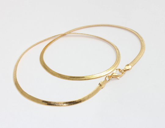 17" 3mm 24k Shiny Gold Snake Chains, Ready Snake , Cable  CHK421
