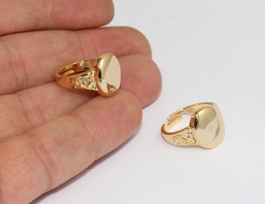 19mm 24k Shiny Gold Rings, Large Round Rings, Gold MLS225