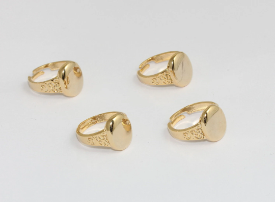 19mm 24k Shiny Gold Rings, Large Round Rings, Gold MLS225