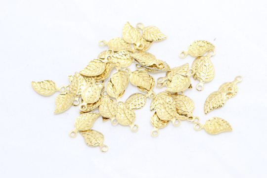 Brass Leaf Charms