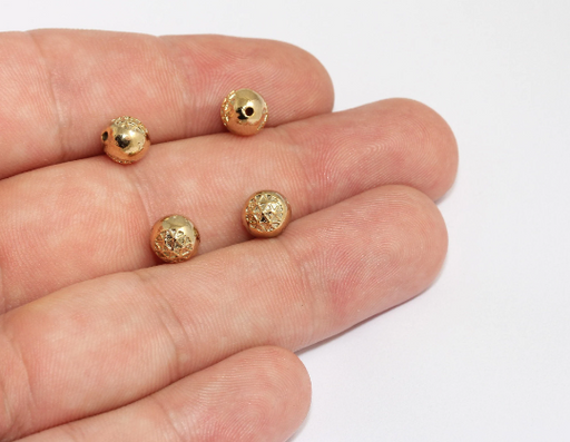  Hollow Spacer, Gold Plated Finding