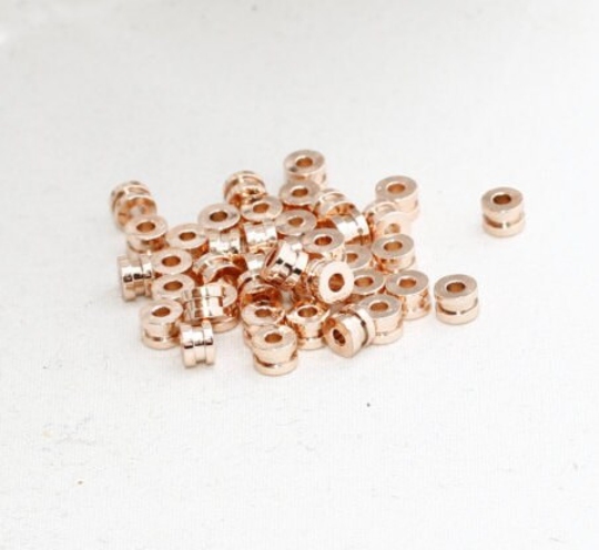 3mm Rose Gold Spacer Beads, Solid Brass , Tube Beads, ROSE86