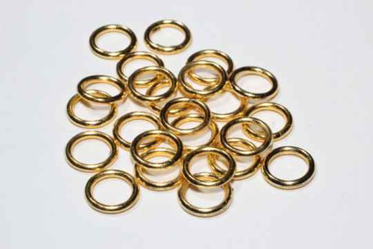 9mm 24K Gold Plated Connectors, Closed Ring, Round  BRT106