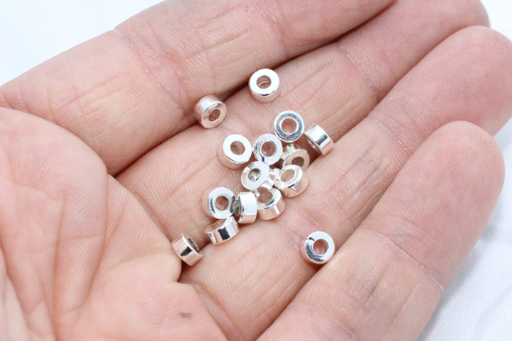 Silver Spacers, Rondelle Beads