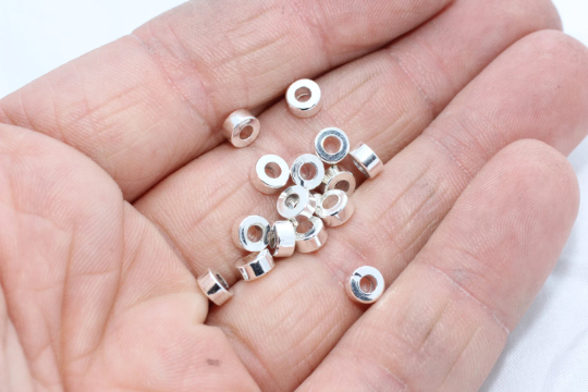 6mm Silver Plated Spacer Beads, Silver Spacers, Rondelle BLS30