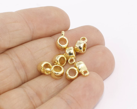 6x9mm 24k Shiny Gold Tube Beads, Connector Tube Beads, MTE258