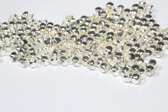 2,5mm Silver Plated Cube Beads, Spacer Beads, Mini Cube, CR53