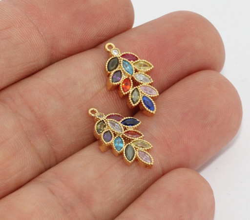 Shiny Gold Leaf Charm