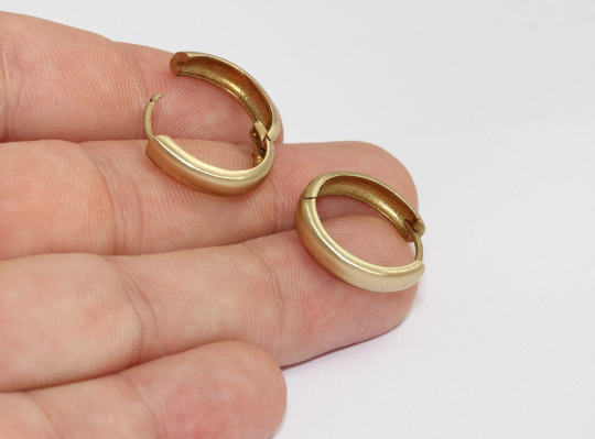 21mm Raw Brass Earrings, Leverback Hoop Earrings, Circle MLS457