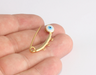 Shiny Gold Evil Eye Safety Pin With Loops