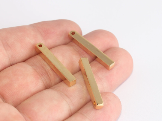 4x30mm 24k Shiny Gold Bar, Solid Bar, Nameplate Bar, MLS425