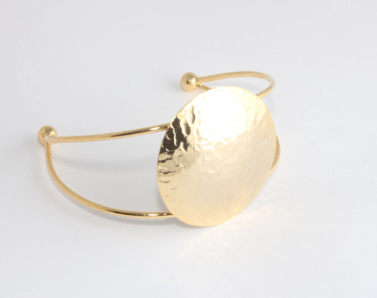60mm 24k Shiny Gold Bracelet Cuff, Stacking Double, Bracelet,             BXB381-1