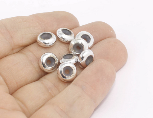  Plated Rubber Stopper, Silver, Rubber