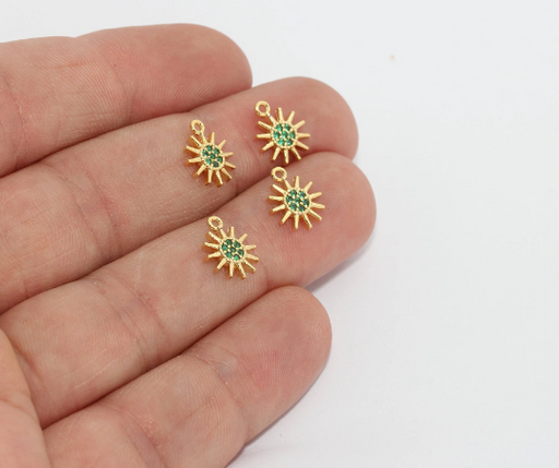 Shiny Gold Sun Charms