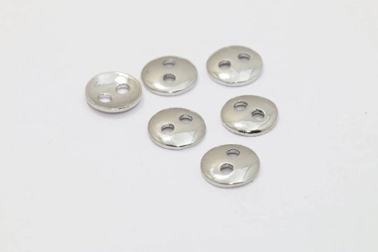 10mm Rhodium Plated Button Charms, Button Connectors, KSM133
