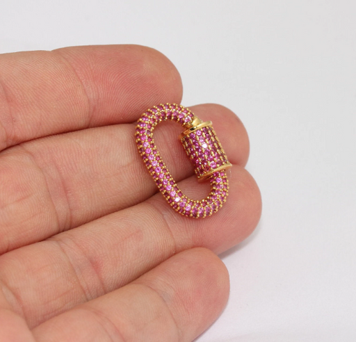 Shiny Gold Oval Screw Clasps
