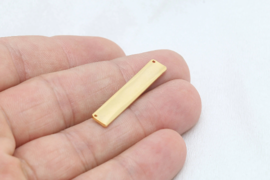6x35mm 24k Shiny Gold Nameplate Bar, Personalized, BRT781
