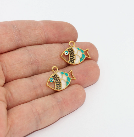 Shiny Gold Fish Charms