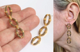  Drop Earrings, Micro Pave