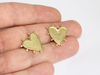 Brass Heart Charms