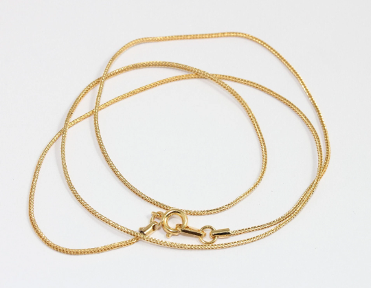 19" 24k Shiny Gold Necklace, Tiny Chain, Finished Chain  CHK503-1