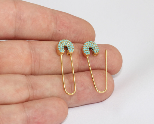 Shiny Gold Safety Pin Earrings