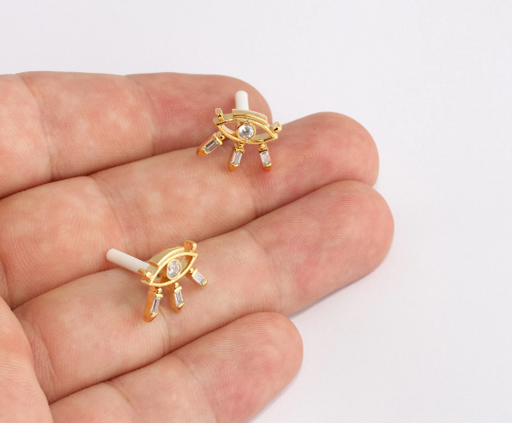  CZ Evil Eye Earrings
