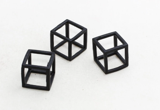17mm Black Plated Cube Charms, Cube Necklace, Open CHK159-2