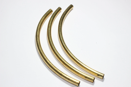 6x110mm Raw Brass Curved Tubes, Brass Tubes , Round Tubes , TBR14