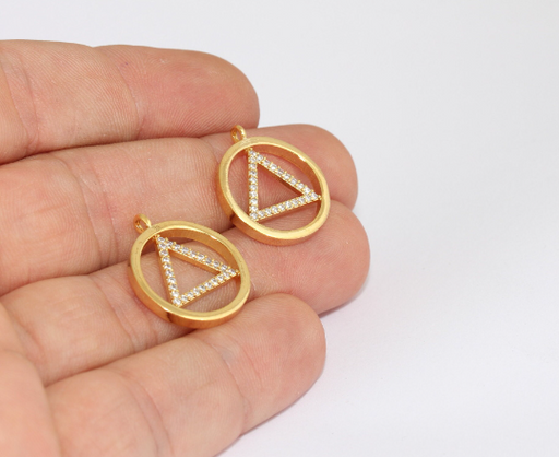 Shiny Gold Triangle Charms