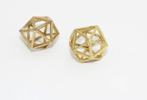 Brass Open Cube Charm