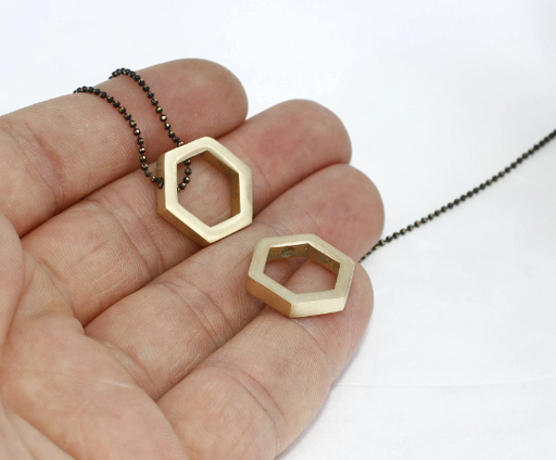 Brass Hexagon Charms