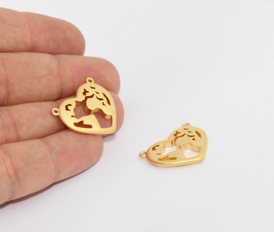 21x24mm 24k Matt Gold Charms, World Map Charm, MTE1190