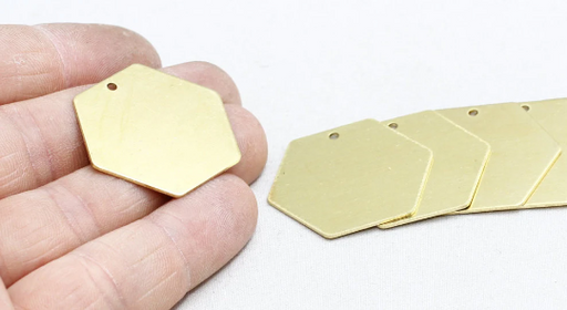 Brass Hexagon Pendant