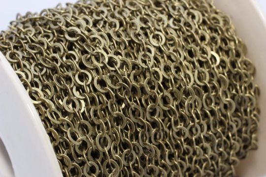 Antique Bronze Rolo Chains (5x6mm) Oval Rolo Chain - THE19
