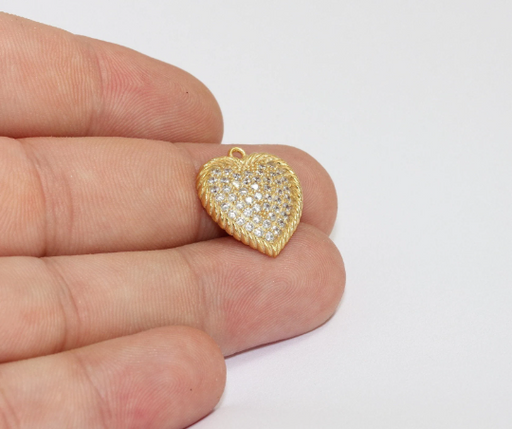 Shiny Gold Heart Charm