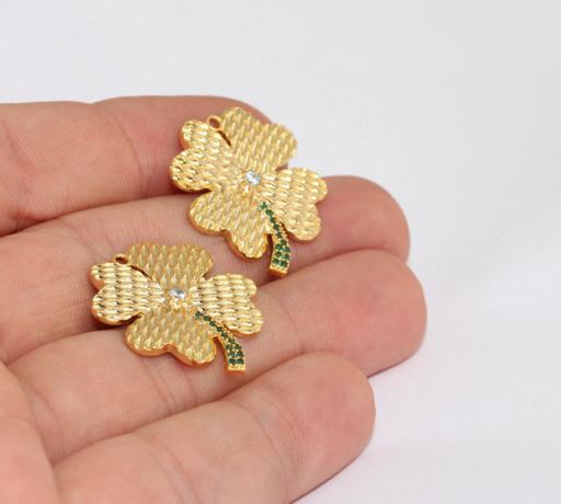 Shiny Gold Shamrock Charm