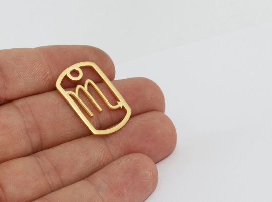 18x26mm 24k Matt Gold Scorpio Charms, SZM, Gold MTE1468